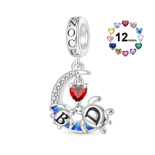 Gnoce Personalized Mother's Day Moon Turtles Pendant Dangle Charm_1