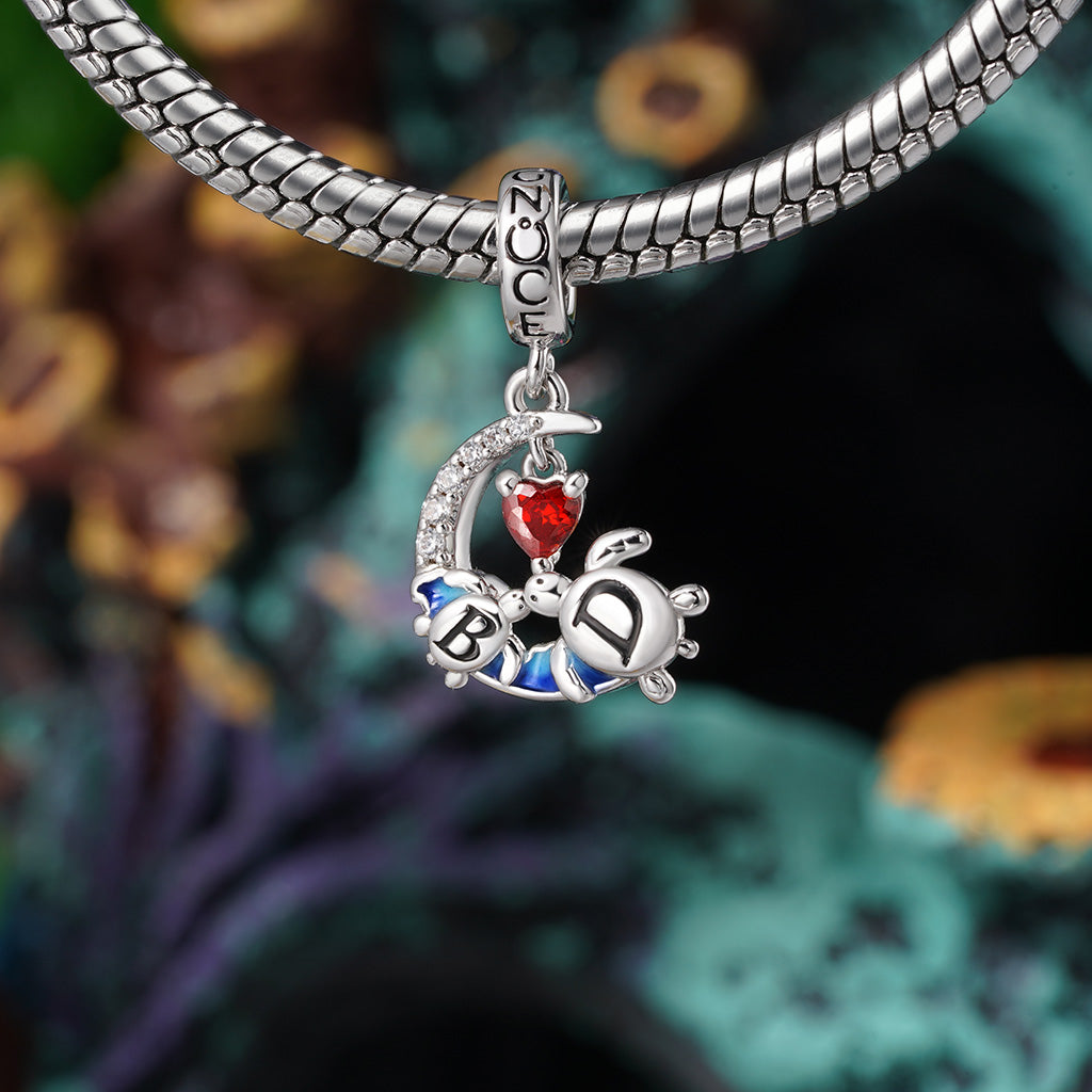 Gnoce Personalized Mother's Day Moon Turtles Pendant Dangle Charm_5