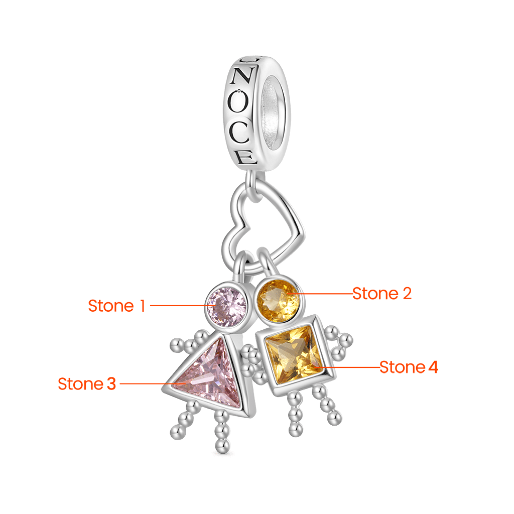 Gnoce Valentine's Day Love Characters Birthstone Pendant Dangle Charm_2