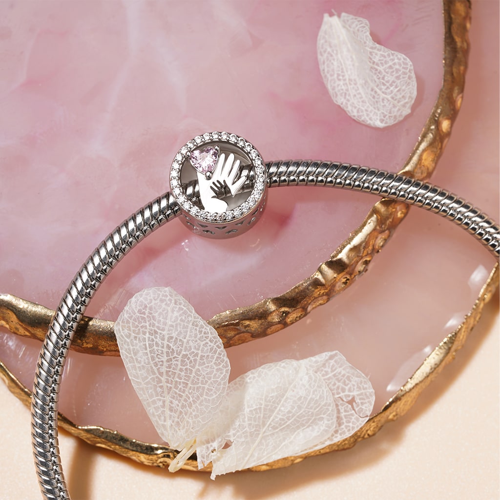 Gnoce Parent-child Handshake Personalized Photo Charm_4