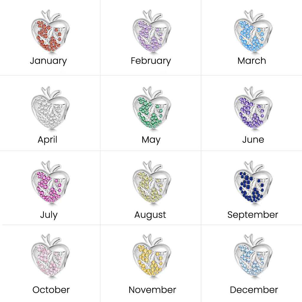 Gnoce Pink Crystal Engravable Heart Charm_3