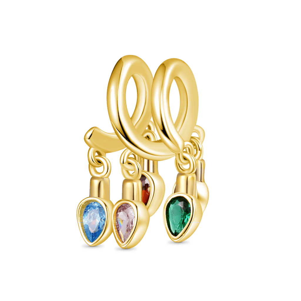 Gnoce 18k Gold Plated Christmas Candle Pear Birthstone Lights Charm_1