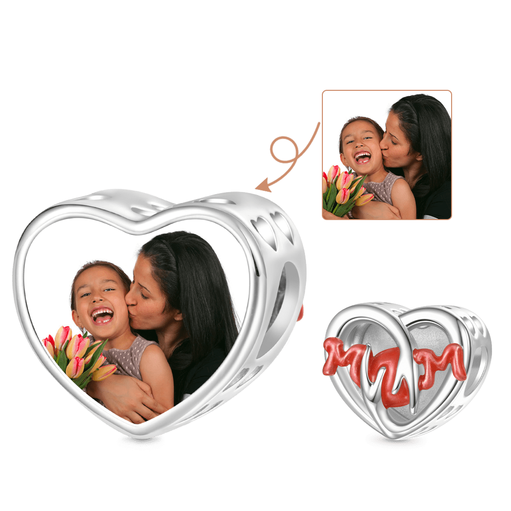 Gnoce Mother's Day Heart Glow-in-the-Dark Photo Charm_1