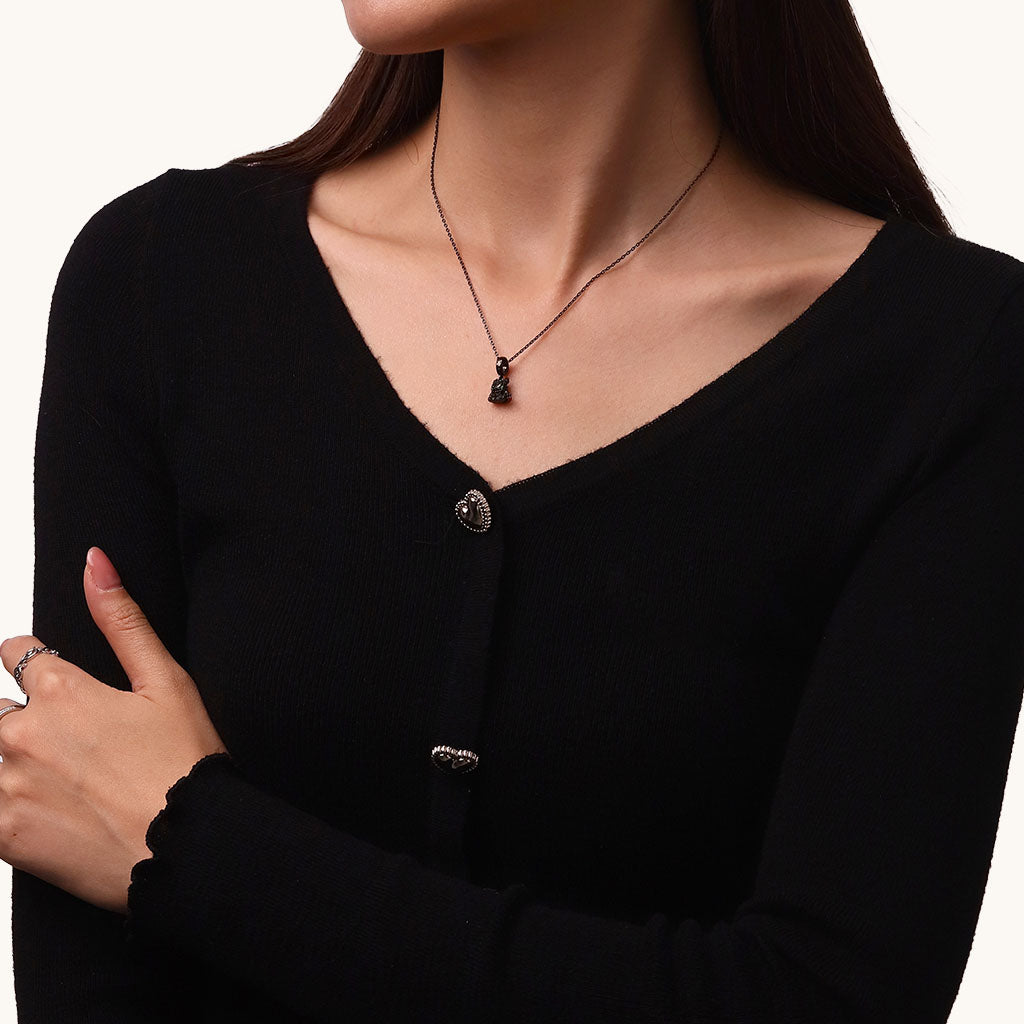 Gnoce Pave Diamond Toothless Pendant Dangle Charm_6