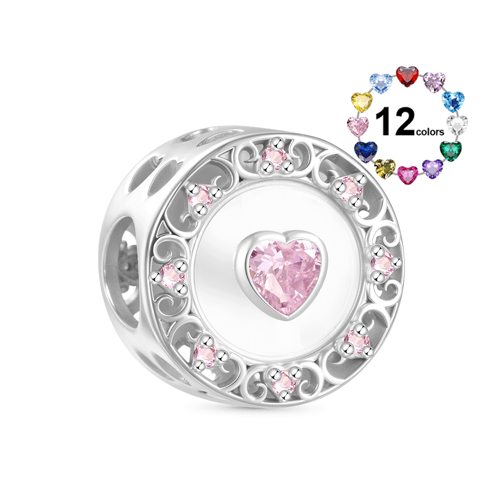 Gnoce Wicked Pink Logo Heart Birthstone Charm_2