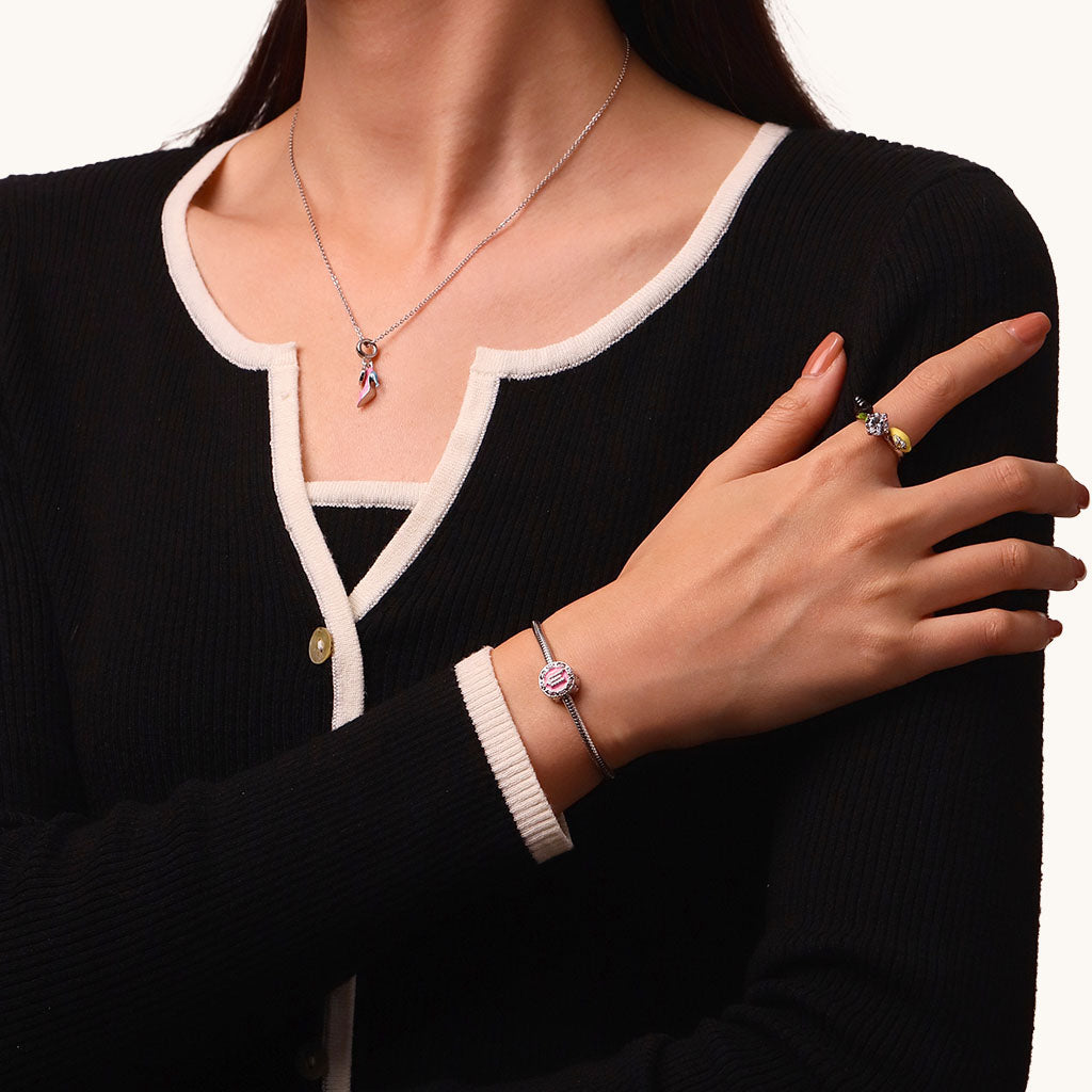 Gnoce Wicked Pink Logo Heart Birthstone Charm_5