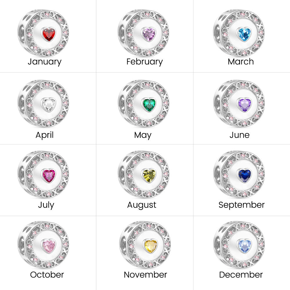 Gnoce Wicked Pink Logo Heart Birthstone Charm_3