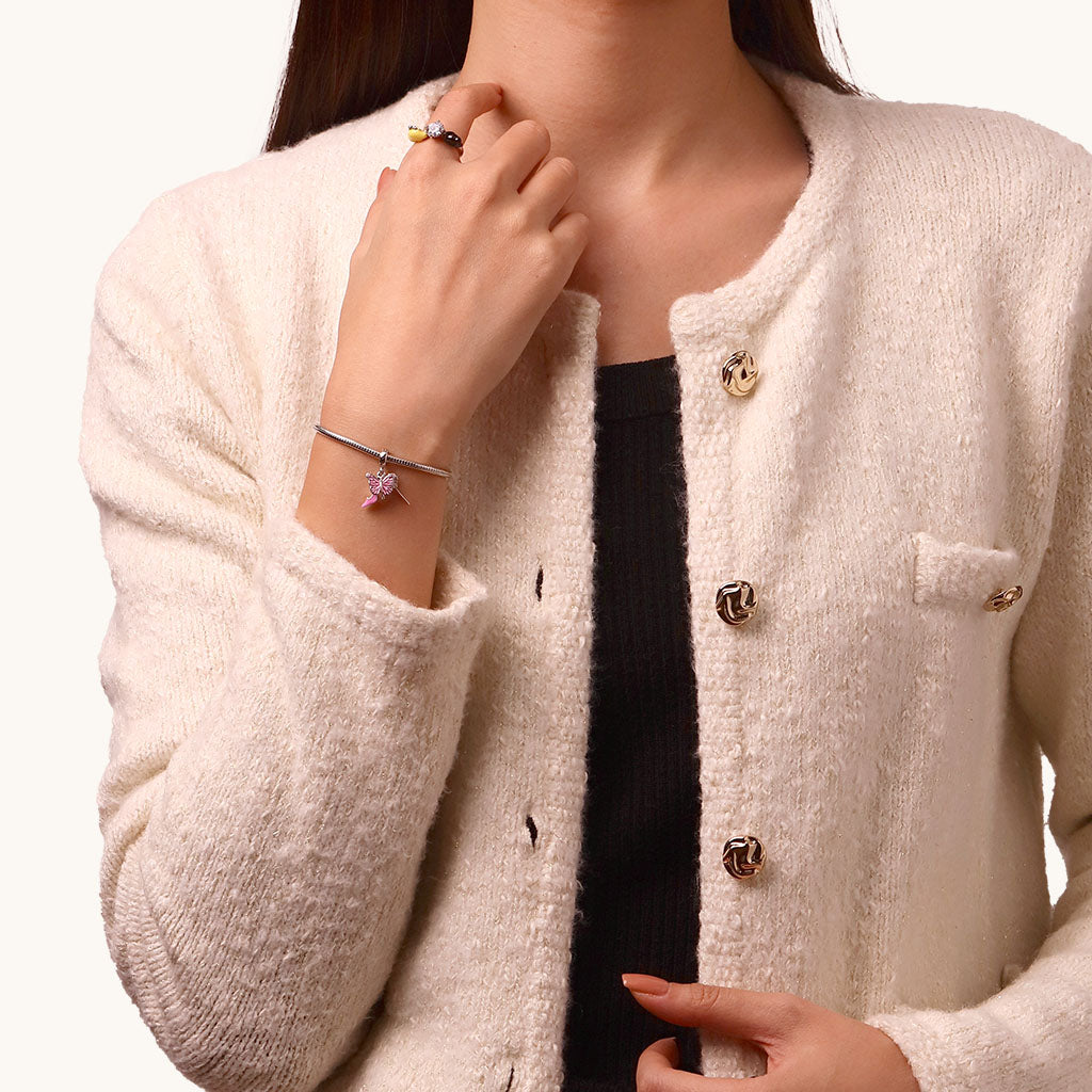 Gnoce Wicked Glinda Bubble Wand Shoe Triple Pendant Dangle Charm_4