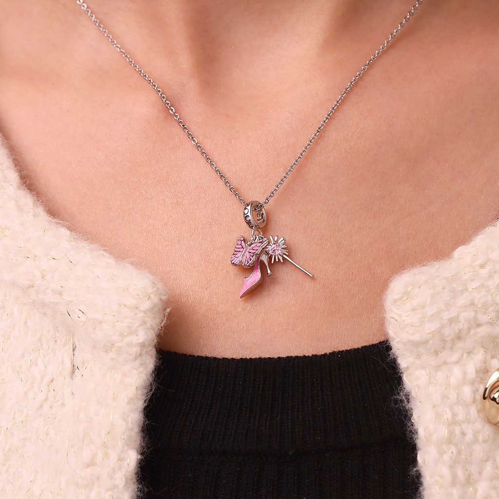 Gnoce Wicked Glinda Bubble Wand Shoe Triple Pendant Dangle Charm_5