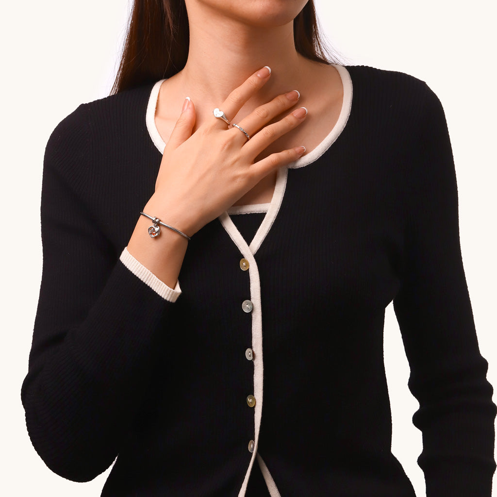 Gnoce Mother's Day Mother Hug Daughter Heart Double Pendant Dangle Charm_7