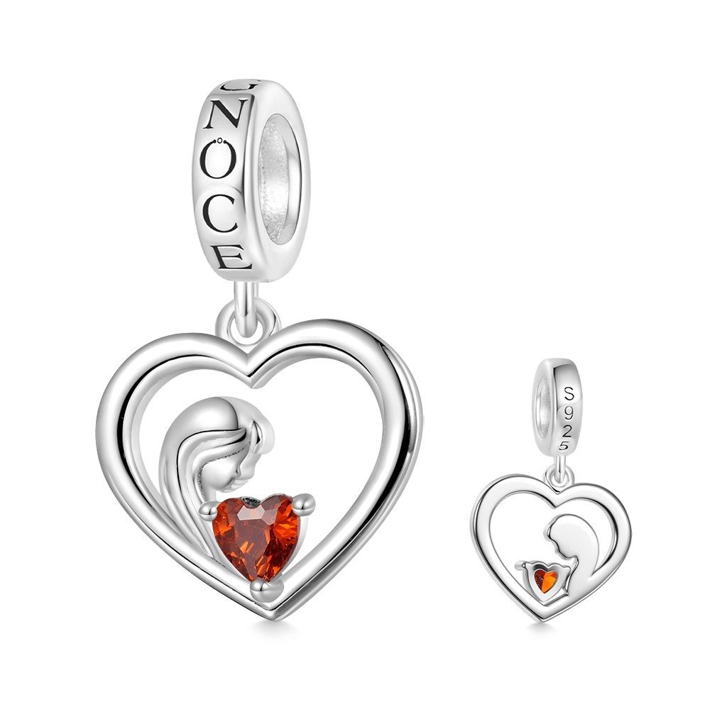 Gnoce Mother's Day Mother Hug Daughter Heart Double Pendant Dangle Charm_4