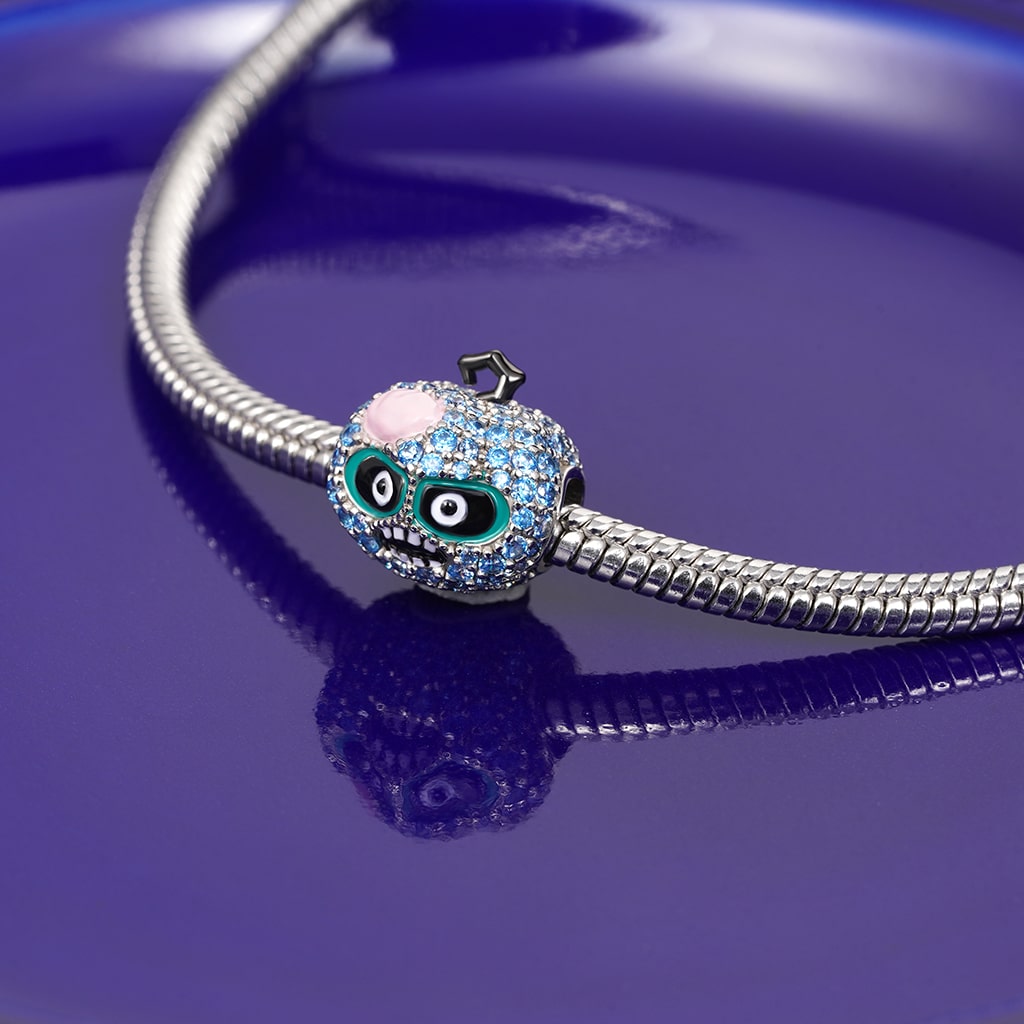 Gnoce Pave Diamond Pumpkin Zombie Charm_3