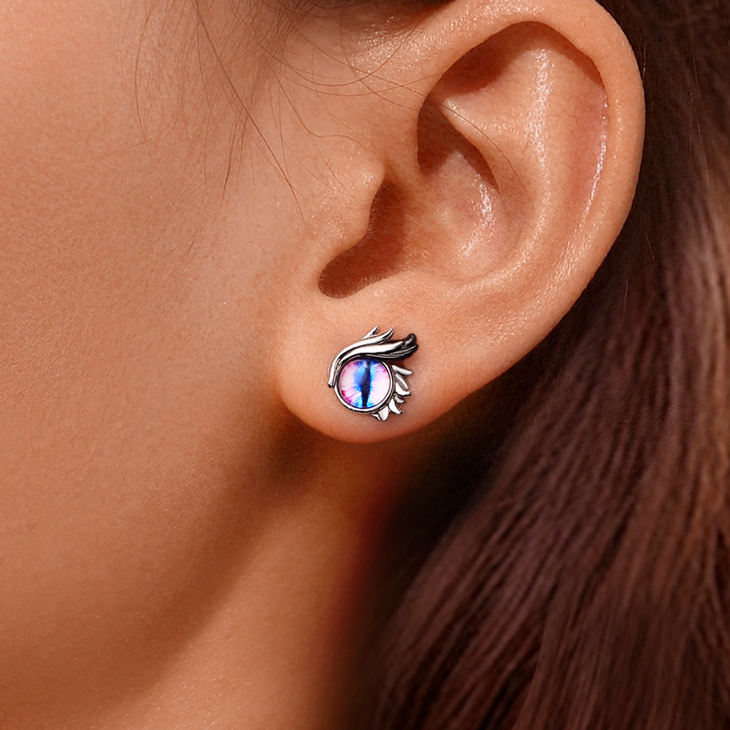 Gnoce Owl Evil Eye Stud Earrings_5