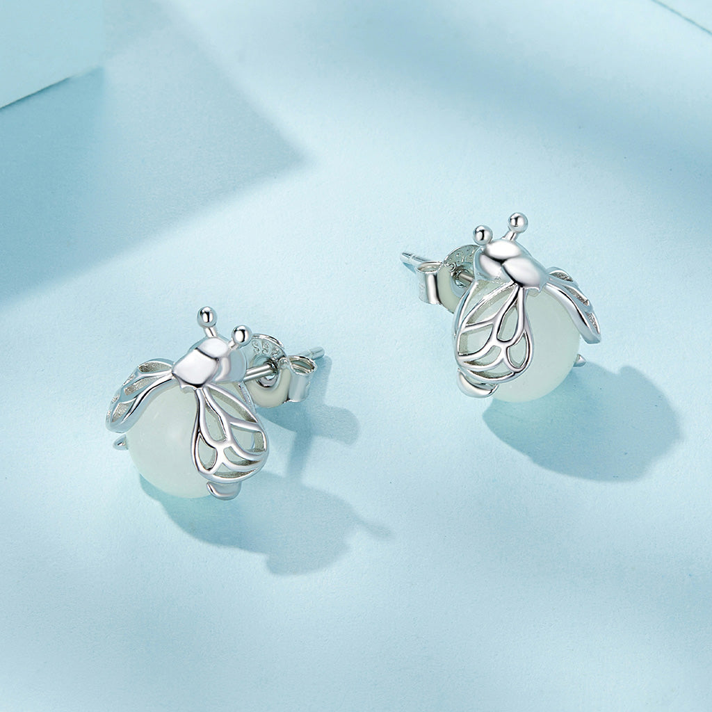 Gnoce Glow-in-the-Dark Sparkling Firefly Stud Earrings_3