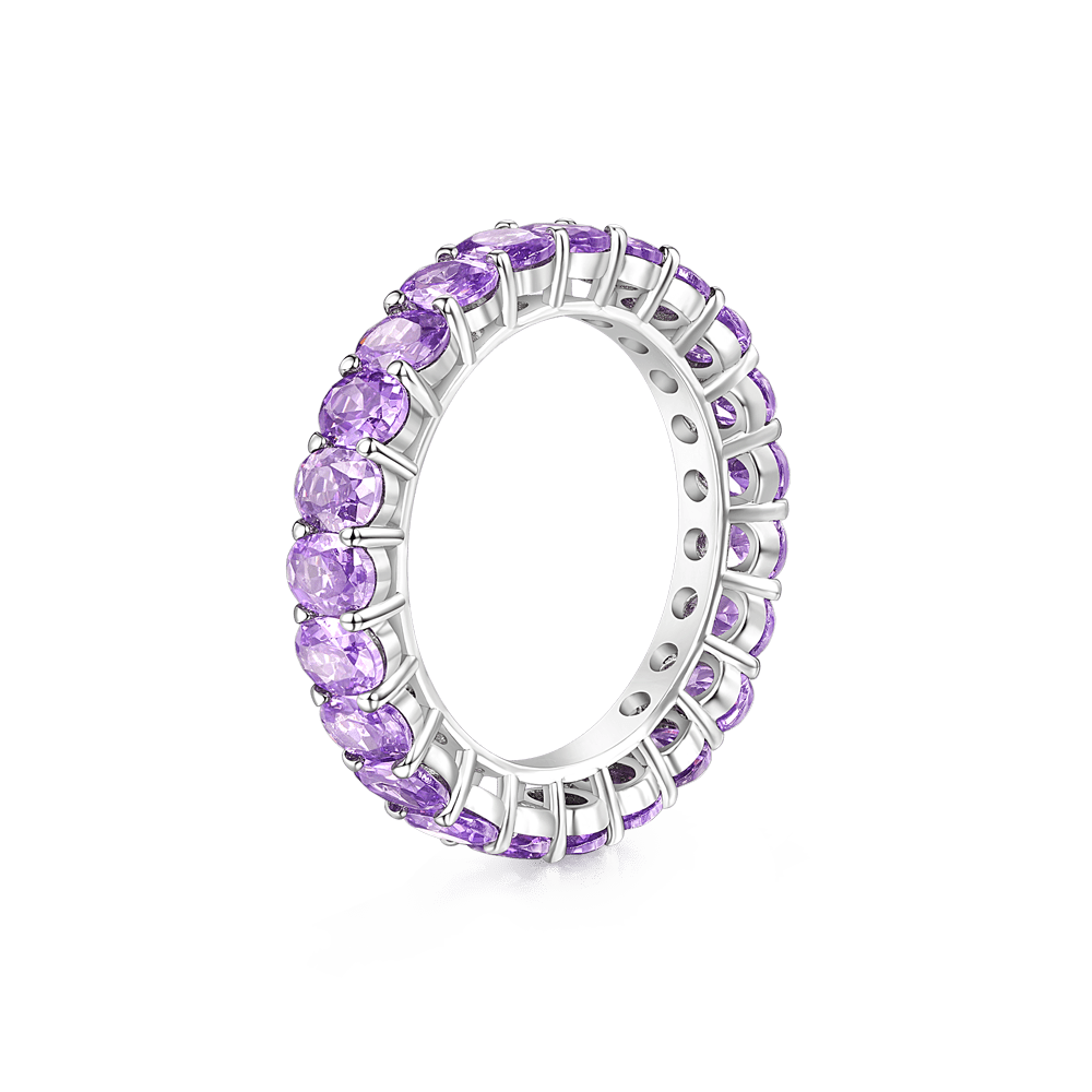 Amethyst Oval-cut Eternity Band Ring_2