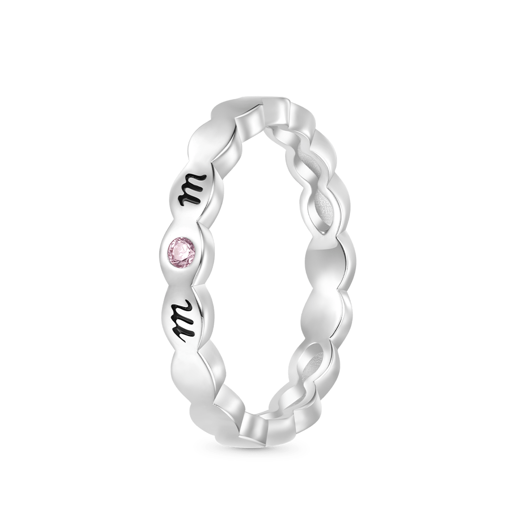 Gnoce Mom Heart Birthstone Teardrop Eternity Band Ring_2