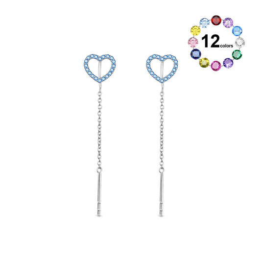 Gnoce Personalized Open Heart Threaders Earrings_1