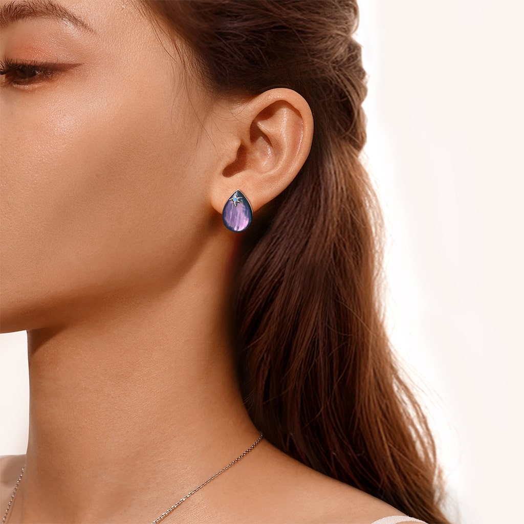 Gnoce Ocean Aurora Mother of Pearl Stud Earrings_5