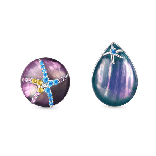 Gnoce Ocean Aurora Mother of Pearl Stud Earrings_1