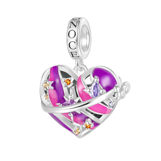 Gnoce Heart Solar System Wireless LED Glow Saturn Pendant Dangle Charm_1