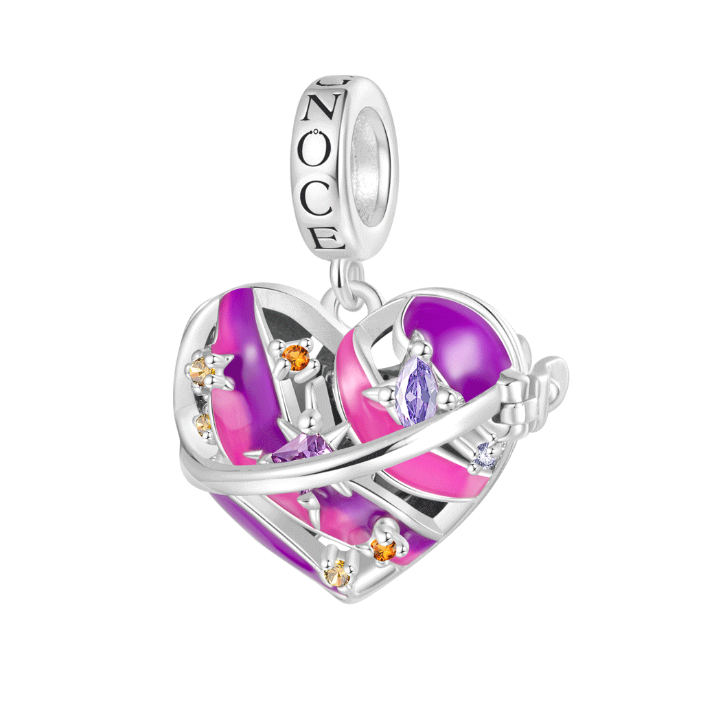 Gnoce Heart Solar System Wireless LED Glow Saturn Pendant Dangle Charm_1