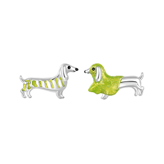 Gnoce Halloween Glow-in-the-Dark Dachshund Stud Earrings_1