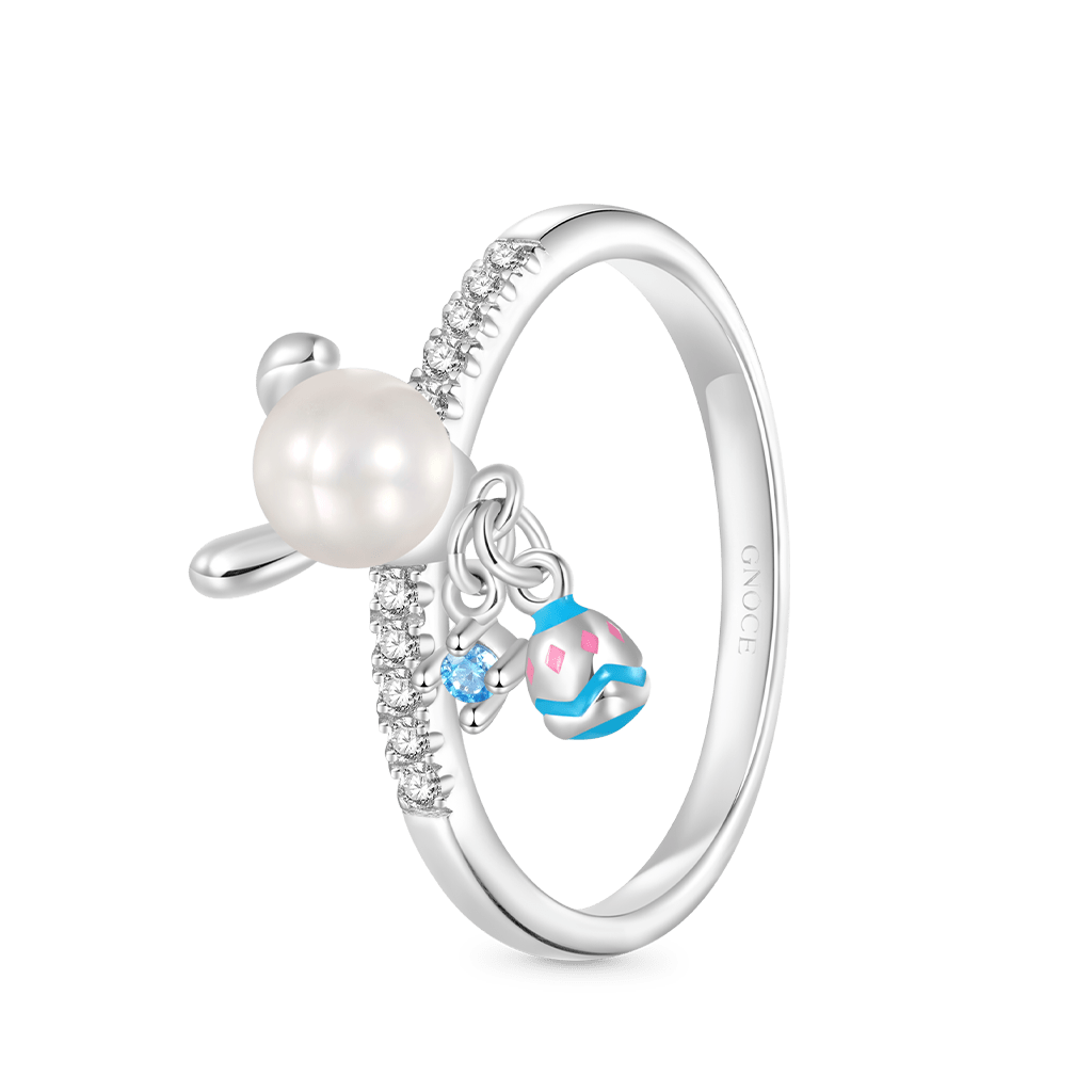 Gnoce Easter Pearl Bunny Ear Personalized Ring_3