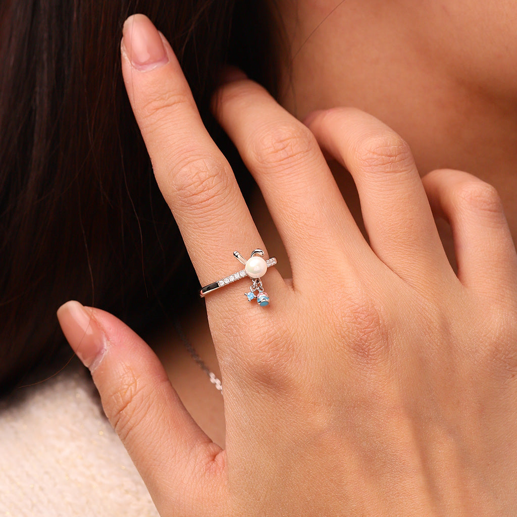 Gnoce Easter Pearl Bunny Ear Personalized Ring_5