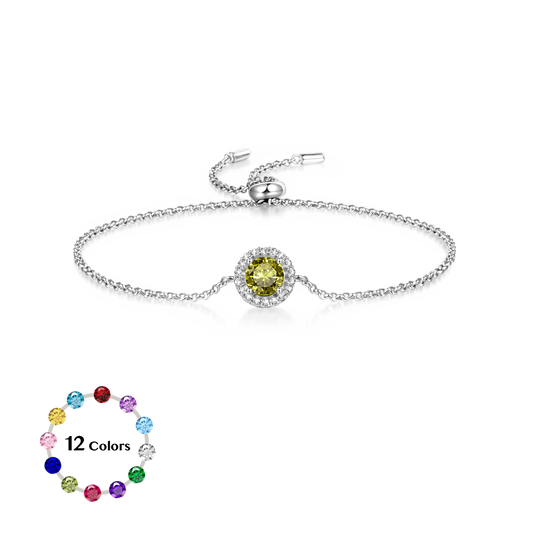 Gnoce Round Cut Adjustable Chain Bracelet_1