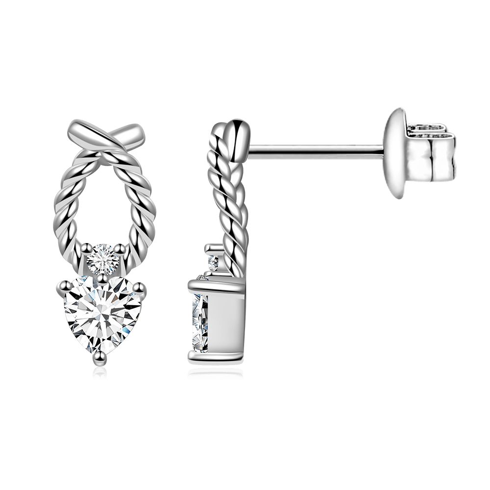 Gnoce Heart Twisted Rope Stud Earrings_2