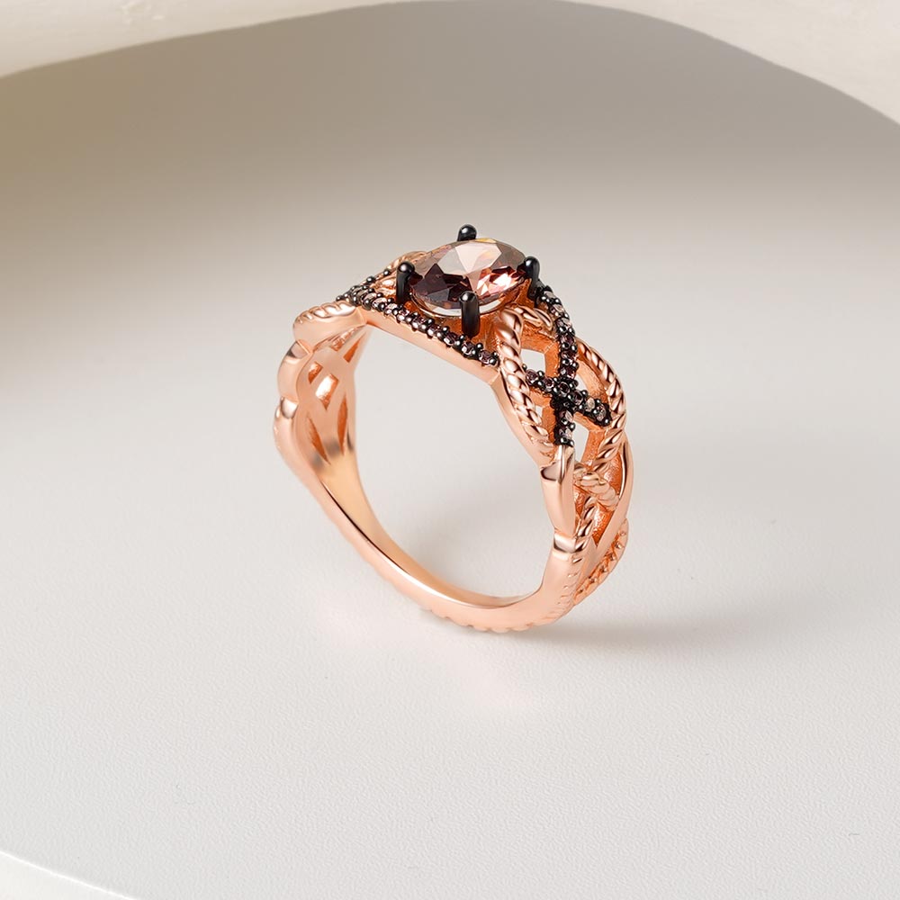 Gnoce Twisted Infinity Coffee Sapphires Band Ring_5