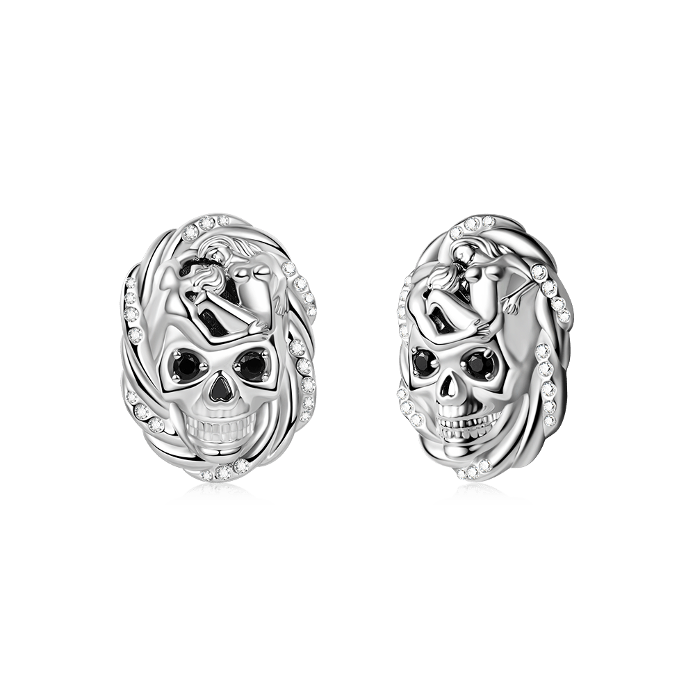 Gnoce Cable Skull Stud Earrings_1