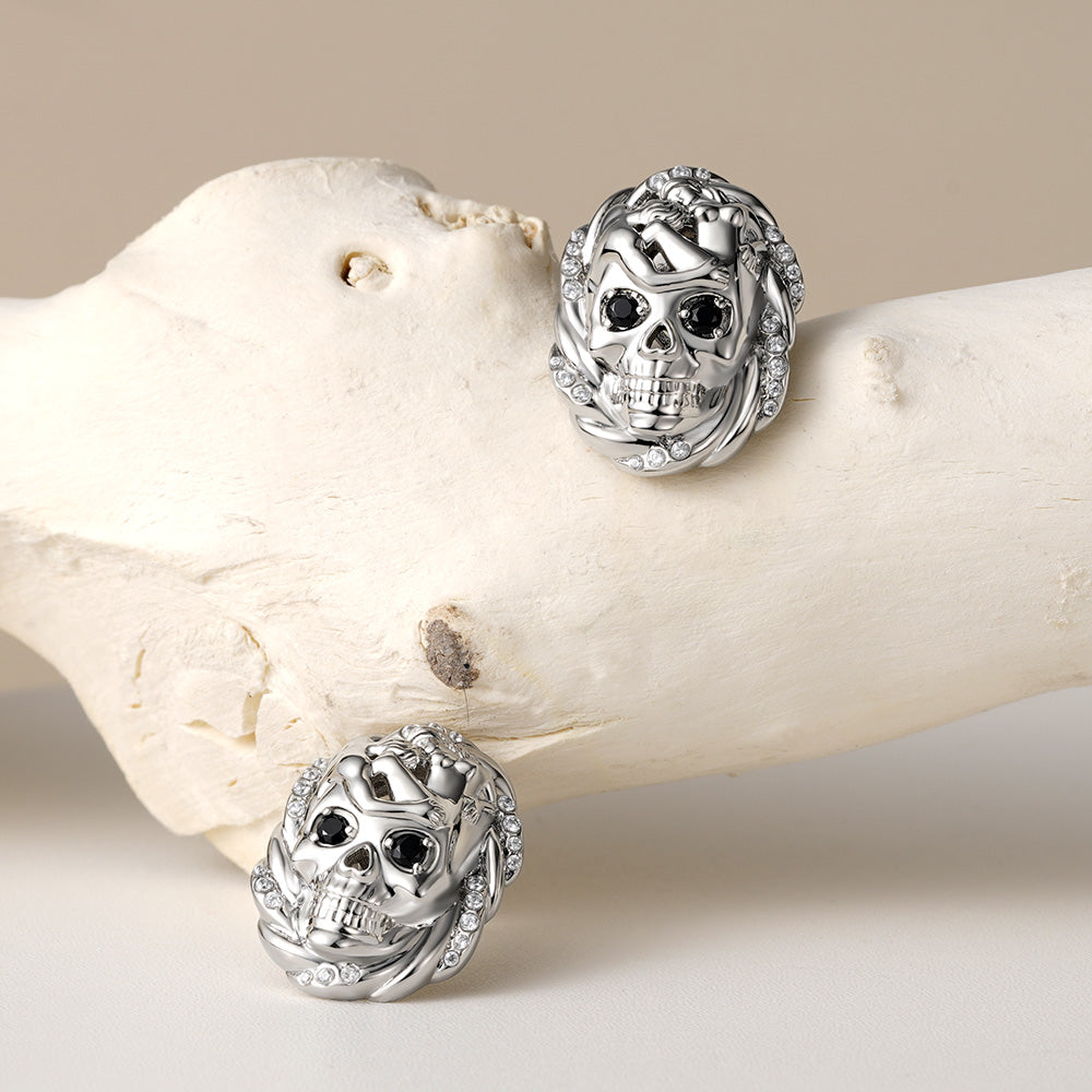 Gnoce Cable Skull Stud Earrings_2