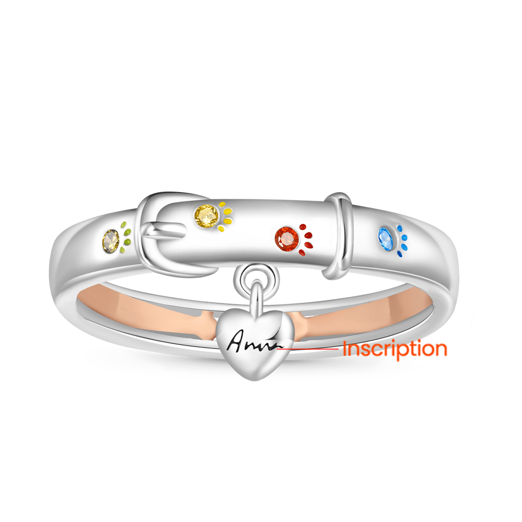 Gnoce Collar Paw Print Engravable Band Ring_2