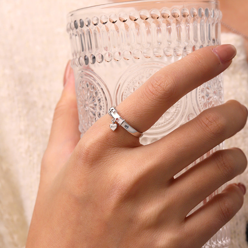 Gnoce Collar Paw Print Engravable Band Ring_5