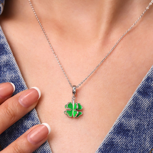 Gnoce Four-leaf Clover Swaying Leafs Pendant Dangle Charm_7