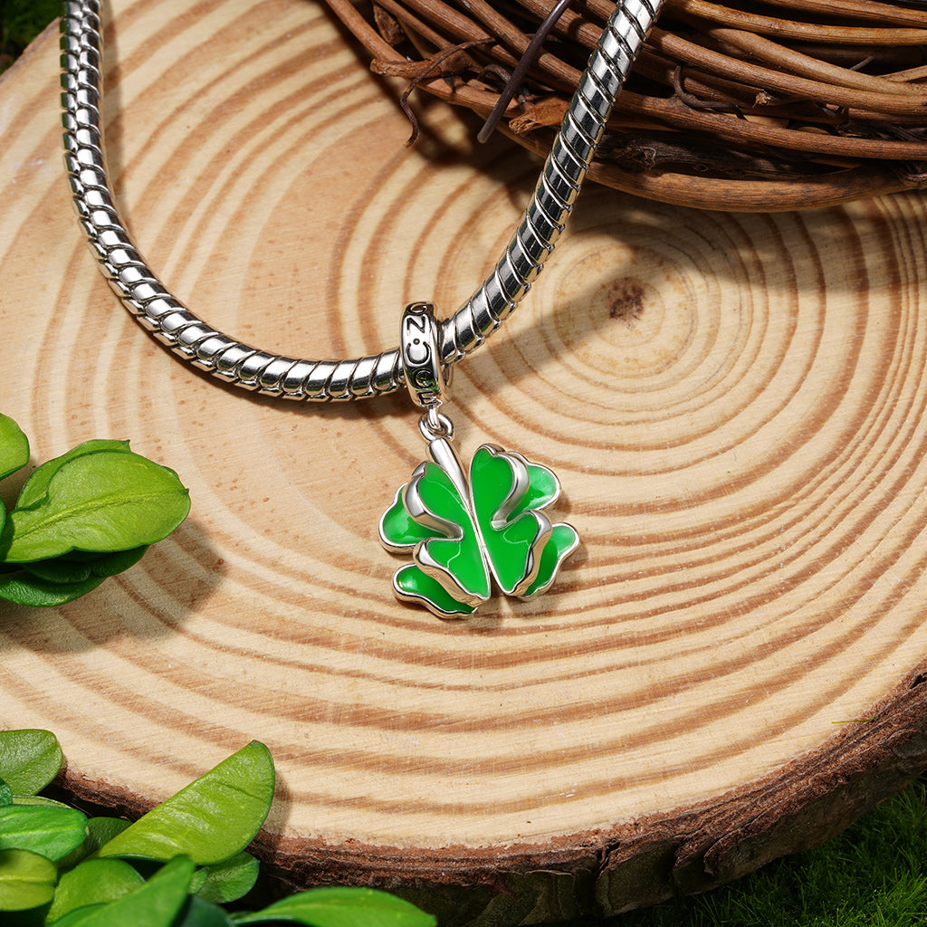 Gnoce Four-leaf Clover Swaying Leafs Pendant Dangle Charm_4