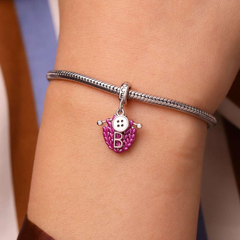 Gnoce Personalized Initial Letter Knitted Sweater Pendant Dangle Charm_5