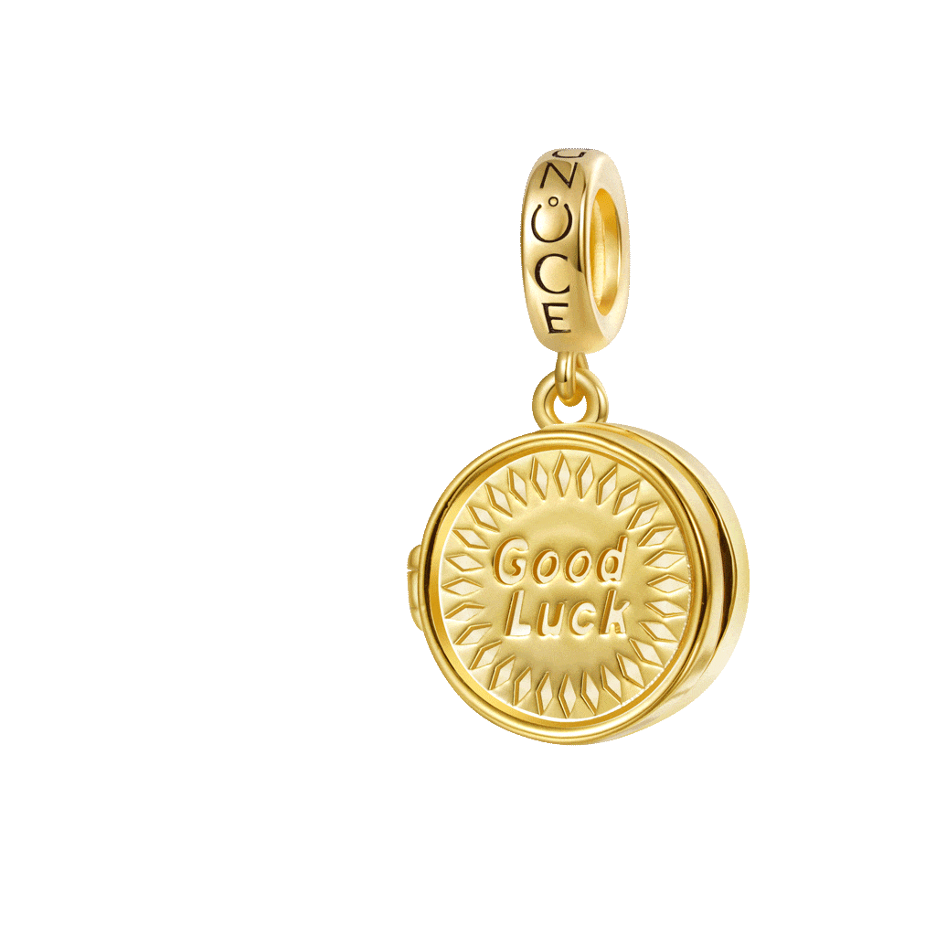 Gnoce Engravable Gold Coin Chocolate Pendant Dangle Charm_1