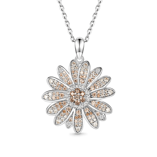 Gnoce Daisy Flower Pavé Necklace_1