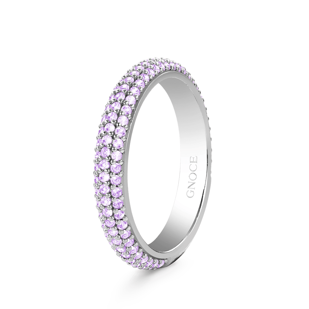 Gnoce Amethyst Petit Signature Pavé Band Ring_2