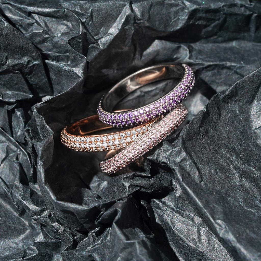 Gnoce White Topaz Petit Signature Pavé Band Ring_4