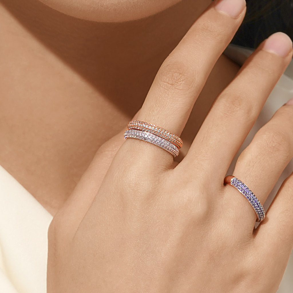 Gnoce White Topaz Petit Signature Pavé Band Ring_5