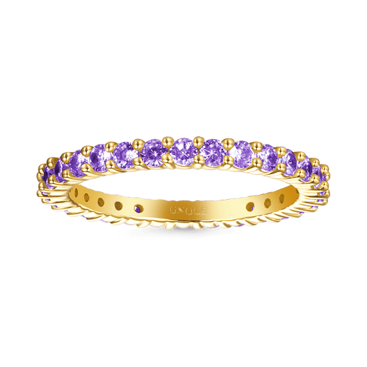 Gnoce Amethyst Round-cut Statement Eternity Band Ring_1