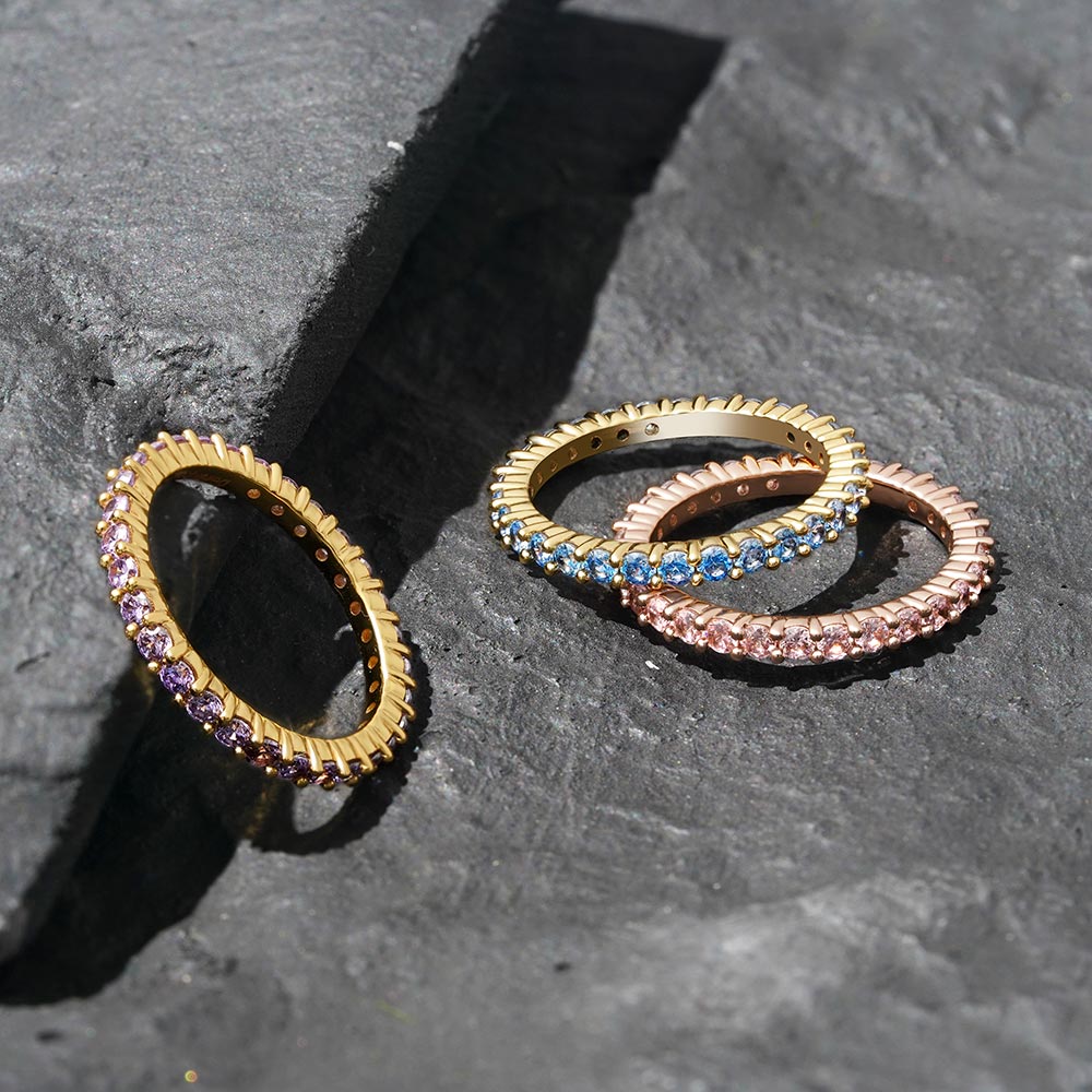 Gnoce Morganite Round-cut Statement Eternity Band Ring_5