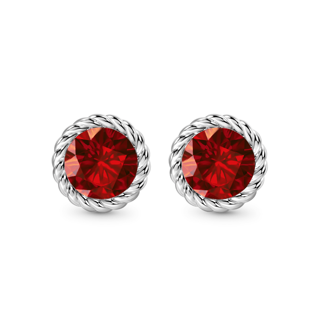 Gnoce Gemstone Twisted Rope Birthstone Studs Earrings_3