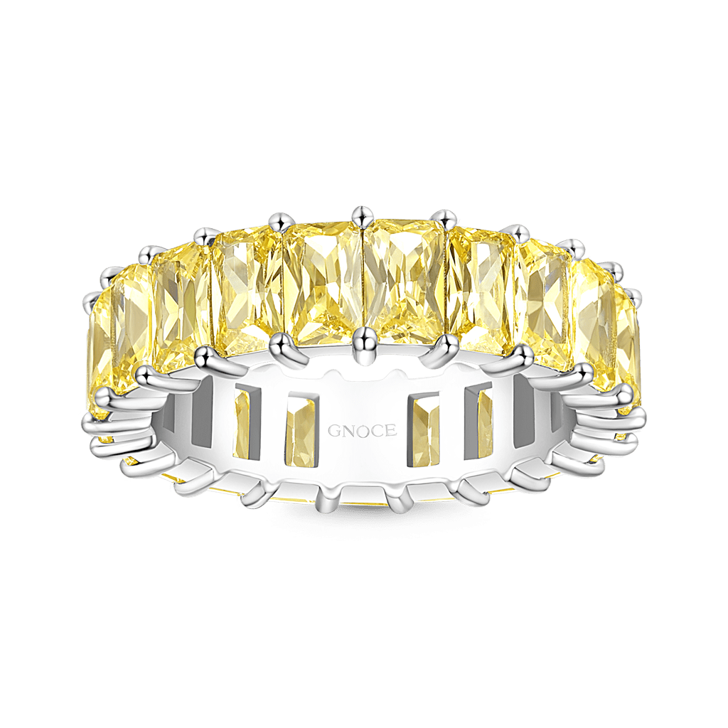 Gnoce Citrine Baguette Cut Eternity Band Ring_1