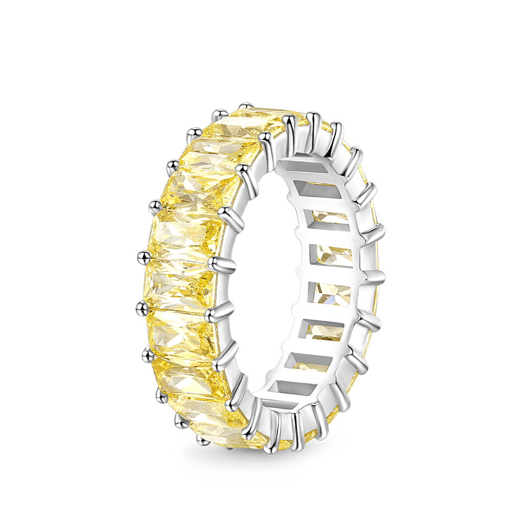 Gnoce Citrine Baguette Cut Eternity Band Ring_2