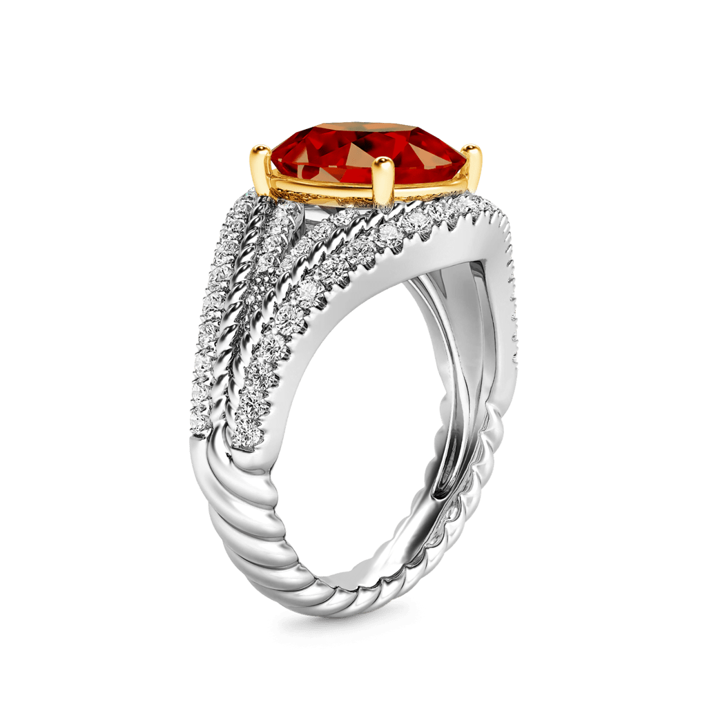 Gnoce Oval Ruby Wide Band Ring_4