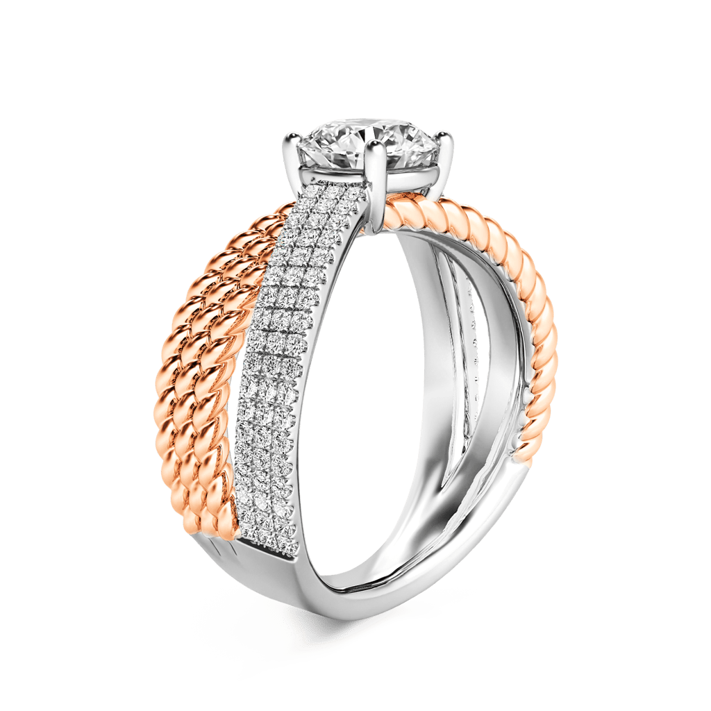 Gnoce Round Cut Twisted Band Engagement Ring_2